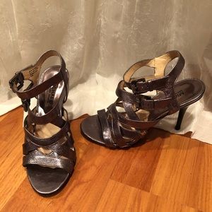 MICHAEL KORS Strappy gunmetal heels